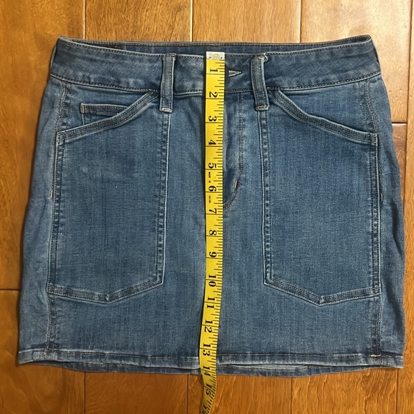 American Eagle High Rise Denim Mini Skirt Size 4 Stretch Sparkle Western Country - Picture 4 of 11